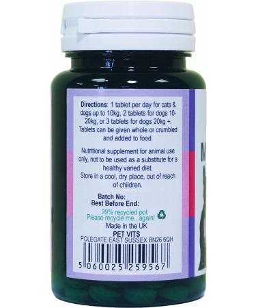 PetVits Multivitamin Formula for Cats & Dogs : Multivitamin General Health Pet Supplement : 90 Tablets in a 99% recycled pot - Buy Online on SooperMarket.com