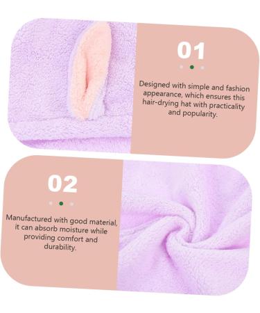 MAGICLULU 2pcs Bunny Ears Dry Hair Hat Hair Ring Aldult Coral Fleece Violet - Buy Online on SooperMarket.com