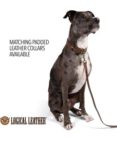 Logical Leather 4 Ft Dog Training Leash - Heavy Full Grain Brown Leather Lead - Buy Online on SooperMarket.com
