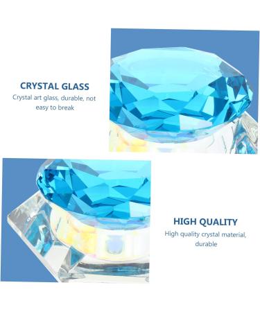 POPETPOP 1pc Nail Art Crystal Cup Containers with Lids Diy Powder Holder Jewelry Holder Nail Powder Container Nail Art Liquid Cup Clear Glass Crystal Cup Crystal Art Glass Acrylic Self Made 7.5x6cm Blue - Buy Online on SooperMarket.com