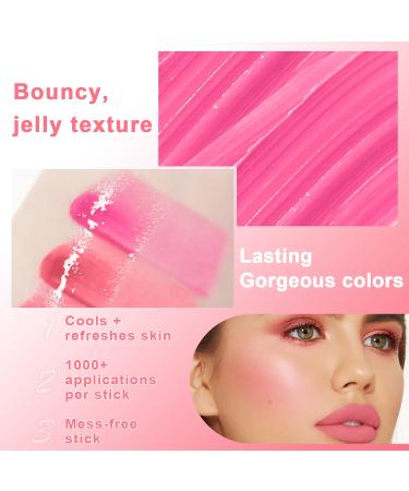 2PCS Cooling Water Jelly Lip Tint & Blush - 3-in-1 Cheek & Lip Makeup - Chill Poppy Pink Stain Gloss - Buy Online on SooperMarket.com