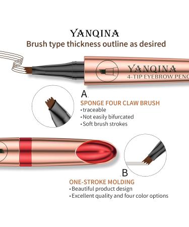 Anifer Liquid Microblading Smoke Gray Waterproof Eyebrow Pencil - Long-Lasting & Natural 4-Point Fork-Tip Pen (Smoke Gray 3) - Buy Online on SooperMarket.com