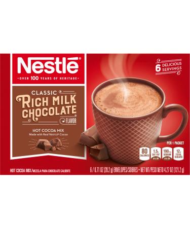 Nestle Hot Cocoa Mix Rich Milk Chocolate Flavor 6 Packets 0.71 oz (20.2 g) Each
