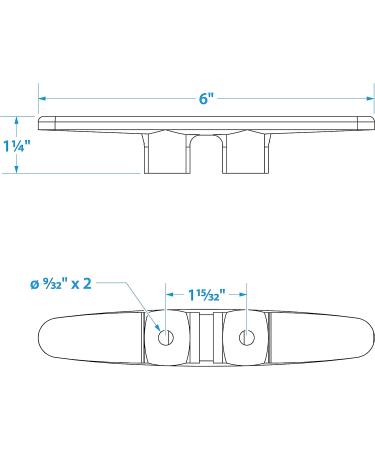 Seachoice 6 Plastic Boat Dock Cleat with Black Finish - Anchor Line Cleat - Buy Online on SooperMarket.com