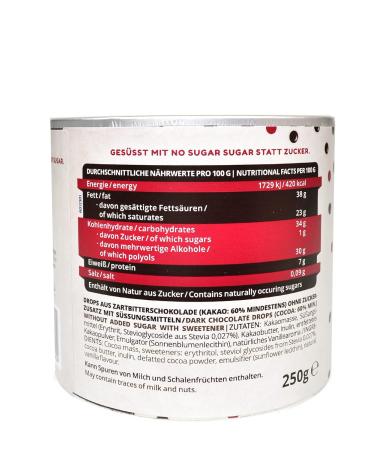 Buy No Sugar Sugar Schokodrops - Daring 60% Cocoa Bitter Chocolate (3x250g) | Sugar-Free Sweetened with Erythritol & Stevia | International Shipping Available - Buy Online on SooperMarket.com