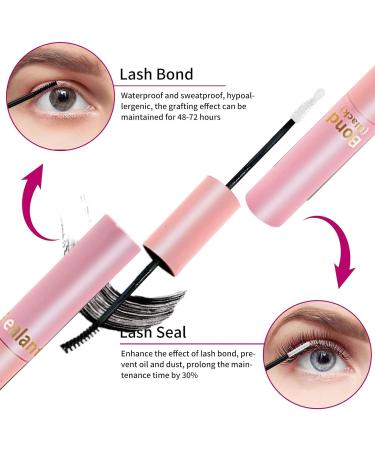 Cluster Lash Glue | Seal Lash Glue - Long Lasting Individual Lash Mascara Glue Dual-Ended Eye Lash Glue Mascara Cluster Eyelash for Women Girls - Buy Online on SooperMarket.com