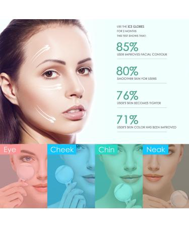 Quartz Glass Ice Roller 2Pcs Set for Hot Cold Therapy Skin Care - Reusable Ice Globes for Neck and Facial Massager - Reduces Redness and Inflammation - Promotes Blood Circulation - Blue - Buy Online on SooperMarket.com