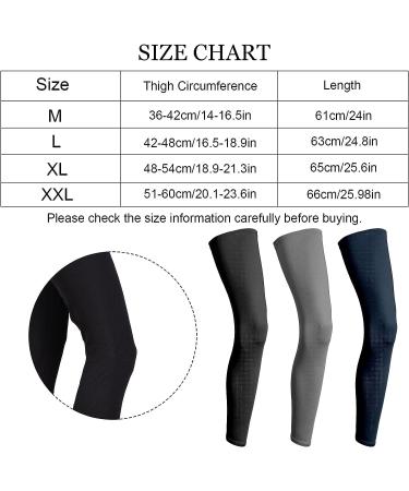 Geyoga 3 Pairs Full Compression Leg Sleeves | UV Protection | Outdoor Sports Cycling | Black Navy Blue Dark Grey | Medium - Buy Online on SooperMarket.com