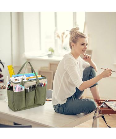 Art Supply Storage Organizer  Craft Organizers and Storage Tote Bag with Pockets Art Caddy Oxford Fabric Craft Storage Containers for Teacher  Students  Artist  Traveler Green Light Green - Buy Online on SooperMarket.com