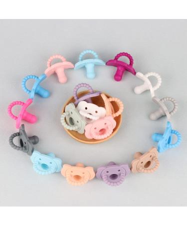 Silicone Baby Pacifier with Collapsible Handle | BPA Free Soother for 6-18 Months Old | 6-Pack Sports Colors - Buy Online on SooperMarket.com