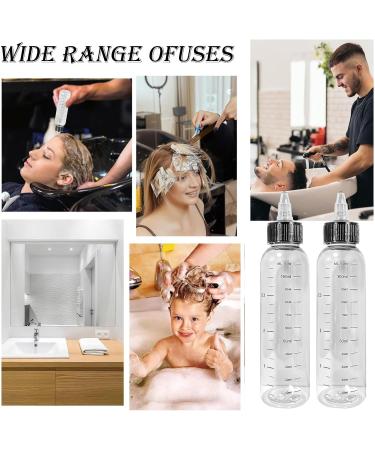 3 PCS Hair Oil Applicator Bottles - 110ml Squeeze Bottle with Scale for Hair Dye - Professional Hairdressing Tool - Buy Online on SooperMarket.com
