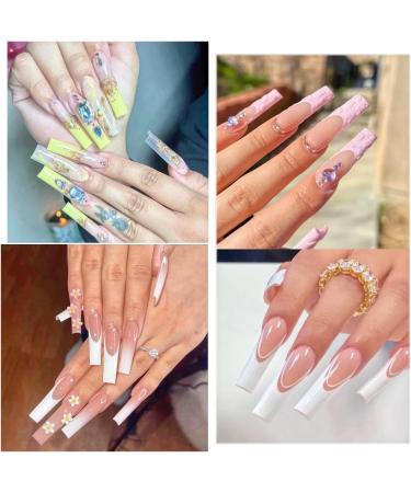 JZK 240x Clear C Curve Half Cover Square Nail Tips Extra Long For Acrylic Extensions Square False Finger Nail Tips For Gel And Acrylic Nails False Nail Extension Tips - Buy Online on SooperMarket.com
