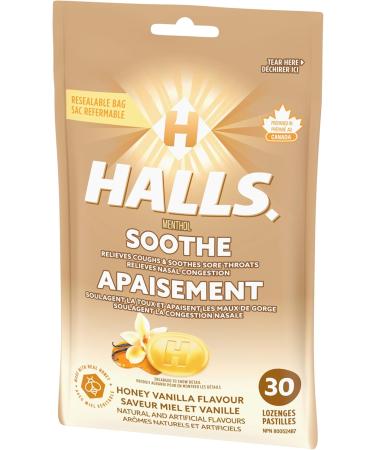 HALLS Honey Vanilla Flavour Cough Drops Throat Lozenges Sore Throat Relief Mentho-Lyptus 30 Lozenges Honey Vanilla 30 Count (Pack of 1) - Buy Online on SooperMarket.com
