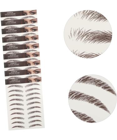 FOYTOKI 9 Sheets Waterproof Eyebrow Stickers Hairlike Eyebrows Brown Imitation Eyebrow 6d Transfer Stickers - Buy Online on SooperMarket.com