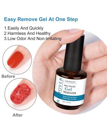 LOUINSTIC Gel Polish Remover (2 Pack) - Fast & Easy Nail Gel Remover - 0.5 oz - 2 PCS - Buy Online on SooperMarket.com