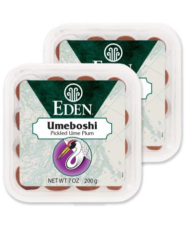 Eden Umeboshi Plum, Japanese Pickled Plum, Whole, Traditionally Made, No MSG, No Chemical Additives, 7.05 oz (2-Pack)