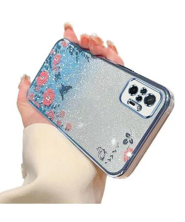 Tivenfezk nadoli glitter diamond case for Xiaomi 11t/11t Pro sparkle flower butterfly cell phone cover soft slope cover frame glossy silicone rhinea