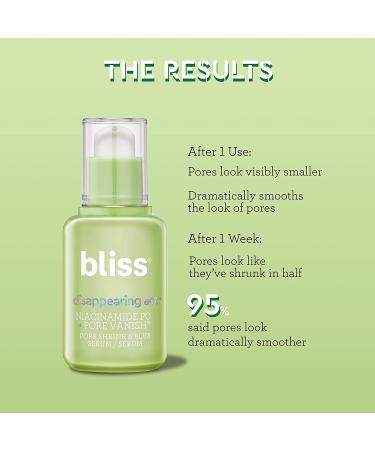 Bliss Disappearing Act Niacinamide PC Serum 1 oz | Pore Vanish Complex | Minimize & Blur Pores | Clean, Cruelty-Free, Vegan - Buy Online on SooperMarket.com