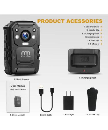 64GB Memory CammPro I826 Police Body Camera | 1296P HD | Waterproof | Night Vision | GPS | Law Enforcement & Security Guard Recorder - Buy Online on SooperMarket.com