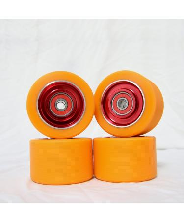 Z-FIRST 62mm Roller Skate Wheels - Aluminum Alloy Speed Replacement Wheels with ABEC-9 Bearing (Pack of 4) - Orange-Red - Buy Online on SooperMarket.com
