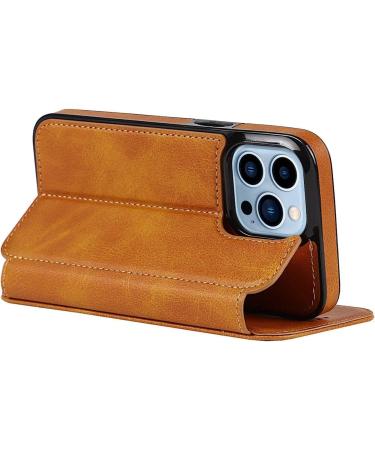 BRART Wallet Case for iPhone 13/13 Pro/13 Pro Max PU Leather Magnetic Protective Flip Case Cover with Credit Card Slot Viewing Stand Shockproof TPU (Color : Yellow Size : 13 mini 5.4") 13 mini 5.4" Yellow - Buy Online on SooperMarket.com