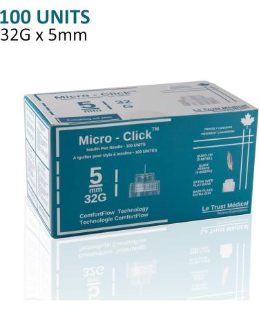 5mm 32G Micro-Click Diabetic Pen Needles 100 pen needles Insulin Pen Needles ozempic needles - Buy Online on SooperMarket.com