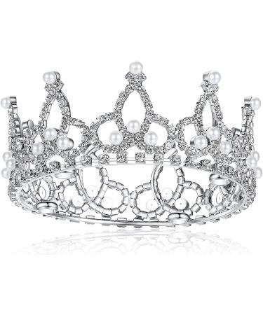Lovelyshop Royal Tiger Crouncey Diamond Pearls - X Small Silver Crown for Dogs & Cats | Stylish Hair Accessories - Buy Online on SooperMarket.com