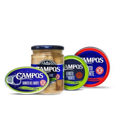 Buy Campos White Tuna in Olive Oil - 400g Glass Jar | Perfect for Salads & Starters | Gourmet International Shipping - Buy Online on SooperMarket.com