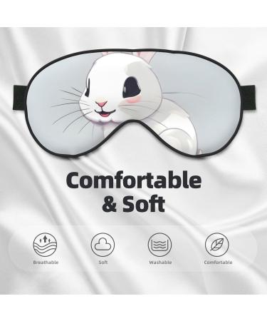 Buy Cute White Rabbit Soft Sleep Eye Mask | Breathable Eye Patch for Travel & Relaxation - Buy Online on SooperMarket.com