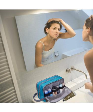 WANDF Toiletry Bag Water-Resistant Nylon Travel Wash Bag Lightweight Dopp Kit for Men and Women (A-Sky Blue) - Buy Online on SooperMarket.com