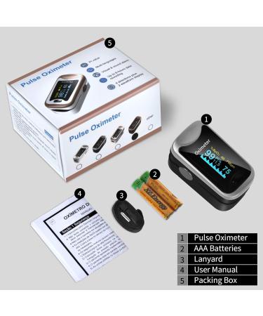 LOVEWEE Upgraded Pulse Oximeter - SpO2 & Heart Rate Monitor with Large OLED Display | Portable Fingertip Oximetry (Black-Silver) - Fast International Shipping - Buy Online on SooperMarket.com