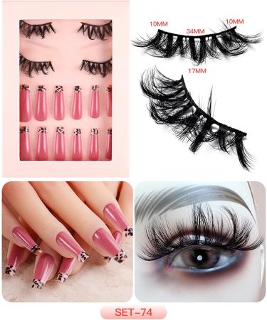 JSGHGDF Eyelashes Natural Look False Eyelashes Press on s Reusable Fake s with Glues for SET68 - Buy Online on SooperMarket.com