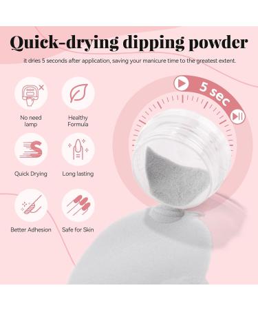Coscelia Dip Powder Kit 4 Colors - Gray Violet Pink Red | 2-in-1 Base & Top Coat + Activator | International Shipping - Buy Online on SooperMarket.com