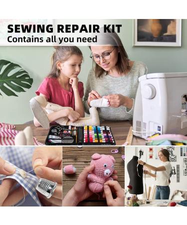 Sewing Kit for Adults and Kids - Beginner-friendly Sewing Supplies with 24 Color Threads, Needles, Scissors, Thimble, and Clips - Perfect for Travel, Family, Emergencies, and DIY Projects - M Sewing Kit - Buy Online on SooperMarket.com