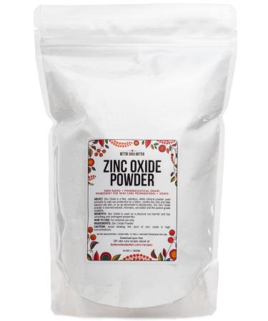 Zinc Oxide Powder | Uncoated  Non-Nano | Pure  Pharmaceutical Grade | for DIY Sunscreen Lotion | UVA and UVB Protection | Use for DYI Rash  Eczema and Diaper Creams | 1 lb by Better Shea Butter