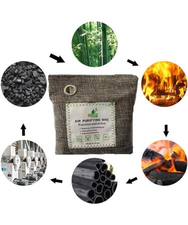 Lijuang Air Purifier Bag - 2 Pack (2x100g) | Natural Bamboo Activated Carbon Odor Remover for Car Home & Bedroom | Freshen Air in Apartments & Cupboards - Buy Online on SooperMarket.com