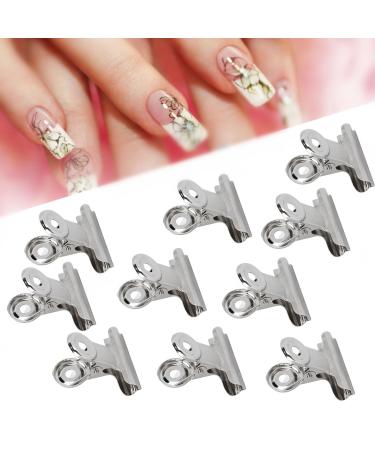 10pcs nail clamps clip metal nail extension clip nail art tool fiberglass fixationer accessories nail art equipment durable practical at home diy salon