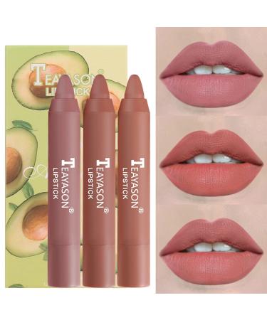 Buy 3PC Lipstick Set - Waterproof Matt Nude & Gloss - Long-Lasting Beauty Kits for International Shipping - Buy Online on SooperMarket.com