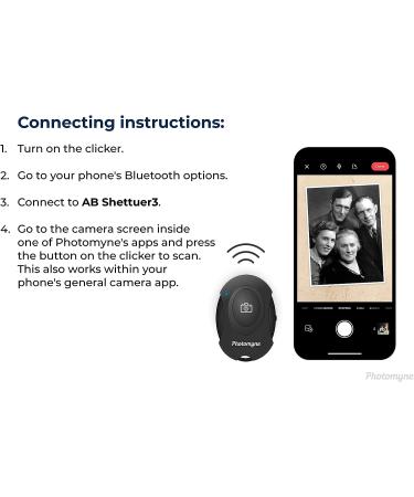 Photomyne Wireless Camera Shutter Clicker | Remote Control for iPhone & Android | Selfie Button with Wrist Strap - 1 Pack - Buy Online on SooperMarket.com