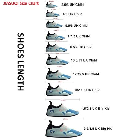JIASUQI Kids Water Shoes Quick Dry Aqua Socks - Easy Line Blue | Beach & Pool 3.5/4.5 UK - Buy Online on SooperMarket.com