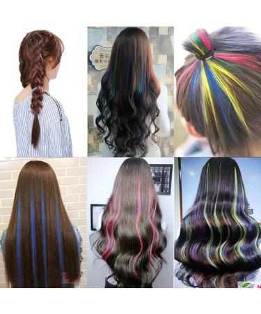 Buy Rainbow Colored Hair Extension Clips - 18 Multi-Colored Synthetic Strands for Girls & Kids - Buy Online on SooperMarket.com