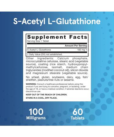 Jarrow Formulas S-Acetyl L-Glutathione 100 mg - 60 Tablets for Enhanced Antioxidant Support - Buy Online on SooperMarket.com