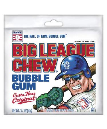Big League Chew Outta' Here Original Bubble Gum 2.12-Ounce Pouches (Pack of 12)