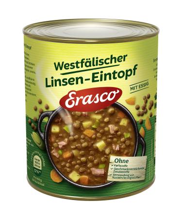 Erasco Westphalian lens stew (800g) finished in around 5 minutes - with lots of vegetables - without frills - just delicious 1 800 g (1 Pack)