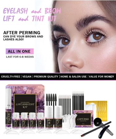 Joyeee 2 In1 Eyelash and Brow Lamination Kit Professional Eyelash Eyebrow Lift Kit Lash Lift and Tint Kit Semi-Permanent Curling Perming Wave Suitable For Home Salon Use - Buy Online on SooperMarket.com