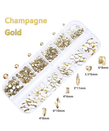 660Pcs Champagne Gold Crystal Rhinestones - Nail Art and Crafts DIY Accessories - Buy Online on SooperMarket.com