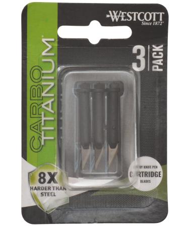 Westcott 17318 CarboTitanium Fine-Point Hobby Knife Blade Cartridges, 3 Pack Standard Cartridge