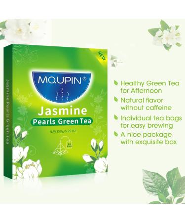 MQUPIN Jasmine Dragon Pearls Tea Bags - 150g/5.29oz (50 Bags, 3g Each) Pure Natural Jasmine Green Tea Balls - No Additives - Buy Online on SooperMarket.com
