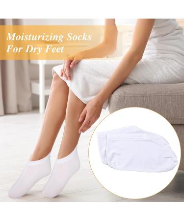 3 Pairs Moisturising Socks Cotton Socks for Moisturising Overnight Breathable Foot Moisturiser Socks White Soft Cotton Foot Cream Socks for Women Dry Cracked Feet - Buy Online on SooperMarket.com