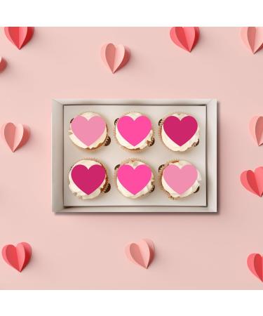 PRECUT Pink Love Heart Cupcake Toppers Valentines Day Edible Cake Topper Edible Valentine Cake Decorations Proposal Decorations Engagement Cake Decoration Anniversary Cake Toppers (24) - Buy Online on SooperMarket.com